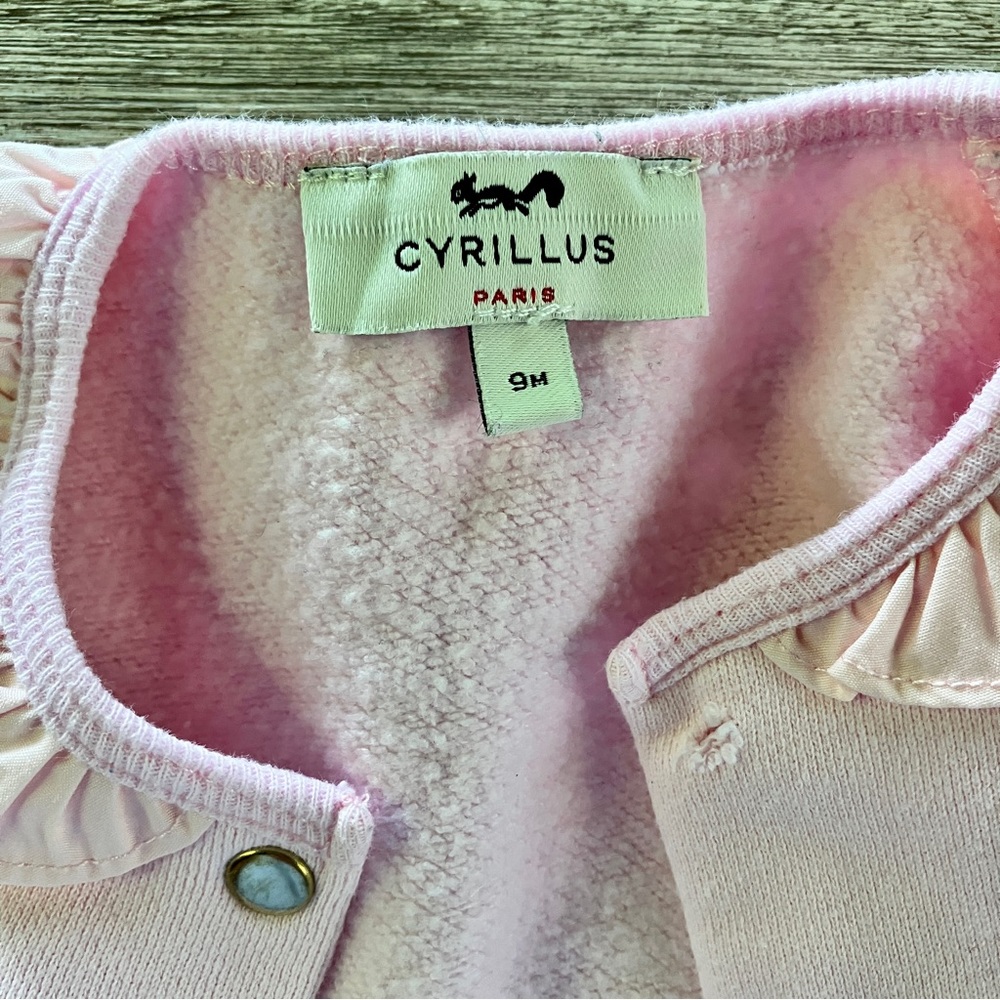 Cyrillus Pink Ruffled Cardigan - Size 9m - Picture 2 of 8